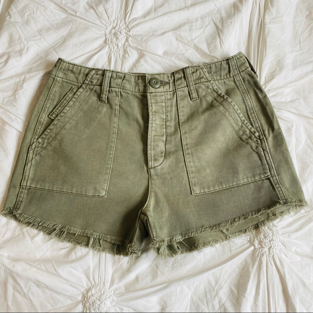 American Eagle Green Denim Shorts